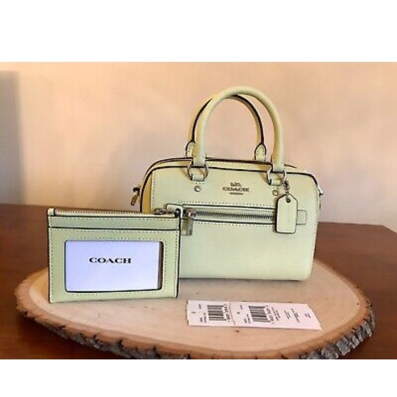 NWT Coach Mini Rowan Satchel with Zip ID case Pale Lime - Picture 8 of 8
